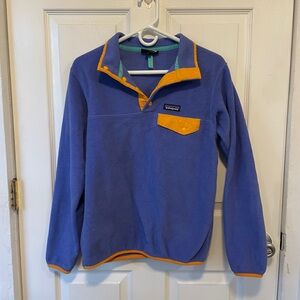 Patagonia Synchilla sweatshirt purple and orange